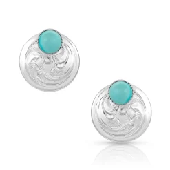 Montana Silversmiths Two Way Concho Turquoise Post Earrings ER4449TQ