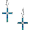Montana Silversmiths Women's Rivers Of Lights Opal Cross Earrings