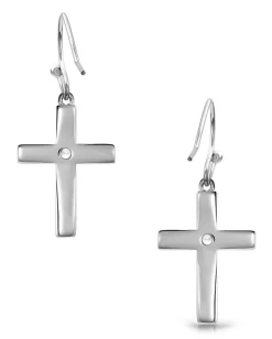 Montana Silversmiths Women's Rivers Of Lights Opal Cross Earrings -Montana Silversmiths ER4614 0002 ER4614 alt