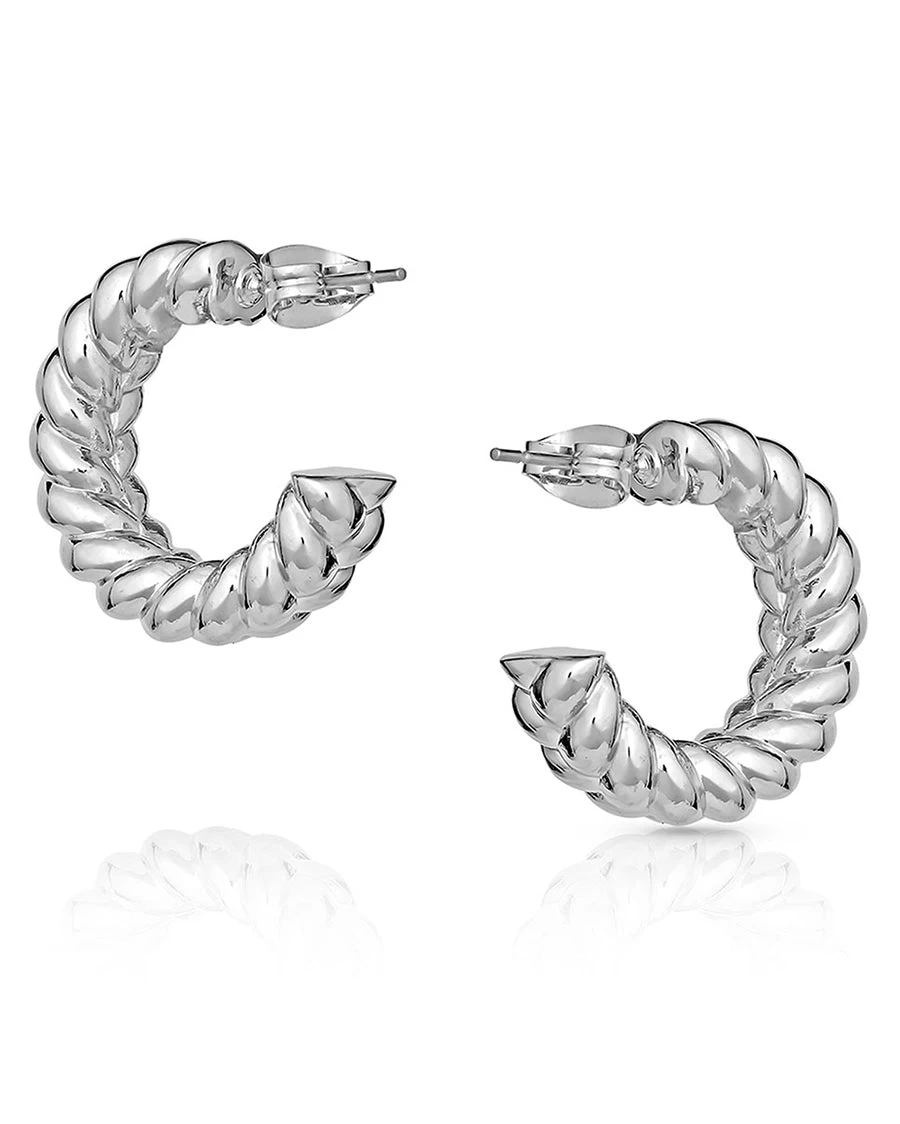 Montana Silversmiths Women's Braid Hoop Earrings 2 Montana Silversmiths Women's Braid Hoop Earrings - Image 2