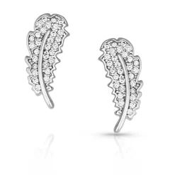 Montana Silversmiths Montana Silversmith Small Smitten Feather Earrings ER5020