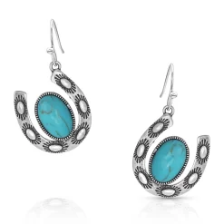 Montana Silversmiths Within Luck Turquoise Horseshoe Earrings ER5030