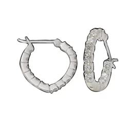 Montana Silversmiths Silver Heart Hoop With Crystal Earrings ER61504CZ