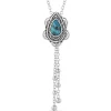 Montana Silversmiths NC4951 Womens Lady Guadalupe Dangle Stone Necklace Turquoise