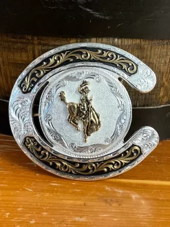 Montana Silversmiths 61375-593 Ranch Bucking Horse Buckle