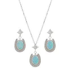 Montana Silversmiths River Lights Pond Of Luck In The Evening Sky Jewelry Set JS2752