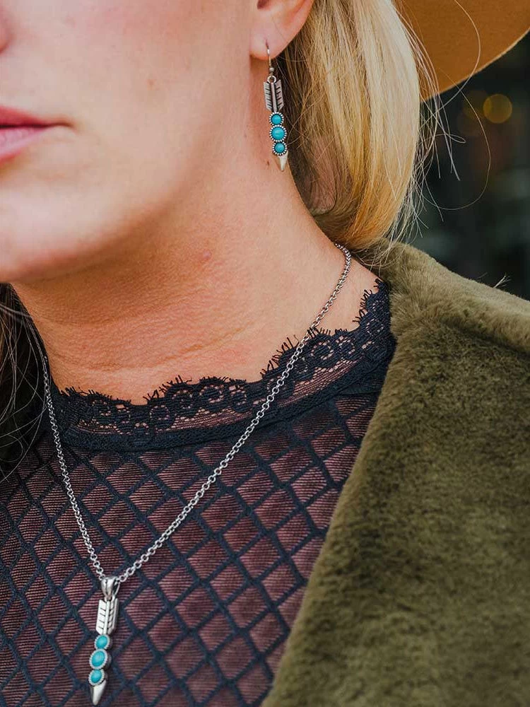 Montana Silversmiths JS5033 Free Falling Silver Arrow Jewelry Set 2 Montana Silversmiths JS5033 Free Falling Silver Arrow Jewelry Set - Image 2