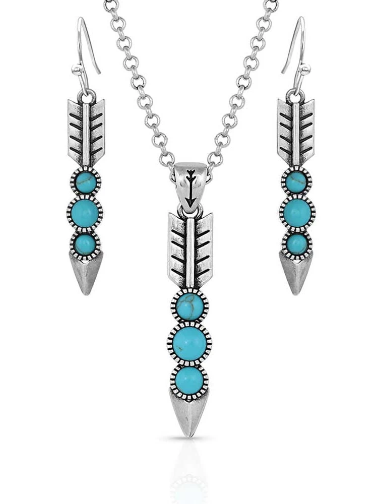 Montana Silversmiths JS5033 Free Falling Silver Arrow Jewelry Set 1 Montana Silversmiths JS5033 Free Falling Silver Arrow Jewelry Set