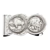 Montana Silversmiths MCL50 Buffalo Indian Nickel Scalloped Money Clip
