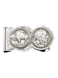 Montana Silversmiths MCL50 Buffalo Indian Nickel Scalloped Money Clip