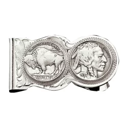 Montana Silversmiths Buffalo Indian Nickel Scalloped Money Clip-MCL50