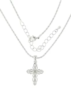 Montana Silversmiths Women's Fancy Scallop Rose Gold Cross Necklace -Montana Silversmiths MON 0006 NC3978RG 3