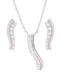 Montana Silversmiths Women's River Run Waving Bar Pendant Jewelry Set