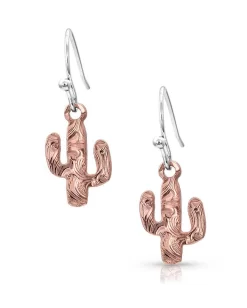 Montana Silversmiths Women's Desert Darling Rose Cactus Earrings -Montana Silversmiths MON 0021 ER4078RG 3