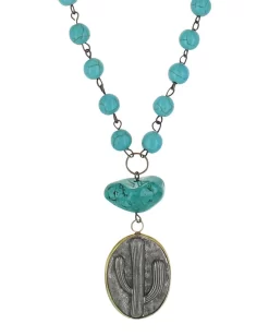 Montana Silversmiths Women's Attitude Antiqued Cactus Disc Necklace