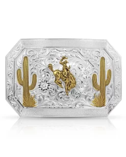 Montana Silversmiths Desert Joy Cactus Ranch Rodeo Bucking Horse Buckle