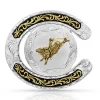 Montana Silversmiths 61375-631 Two Tone Horseshoe Bull Rider Buckle