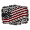Montana Silversmiths A590P Classic Painted Waving American Flag Attitude Buckle Silver