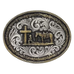 Montana Silversmiths Unisex Two Tone Rope Cowboy Attitude Buckle A543