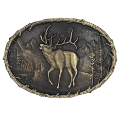 Montana Silversmiths Men's Elk Heritage Attitude Belt Buckle A889