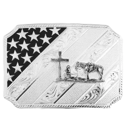 Montana Silversmiths American Christian Cowboy Buckle 46100-731M