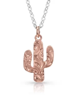 Montana Silversmiths Women's Desert Darling Rose Cactus Pendant Necklace