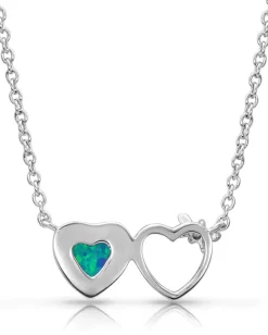 Montana Silversmiths Women's Mirrored Heart Necklace -Montana Silversmiths NC4571 0002 Layer2