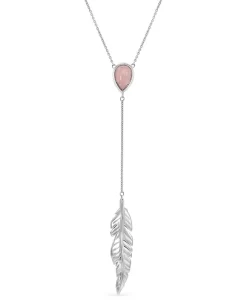 Montana Silversmiths Women's Dreamy Rose Feather Necklace