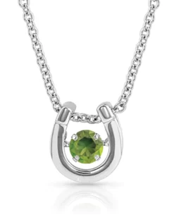 Montana Silversmiths Women's August Dancing Birthstone Horseshoe Necklace
