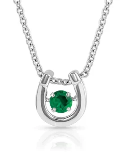 Montana Silversmiths Women's May Dancing Birthstone Horseshoe Necklace