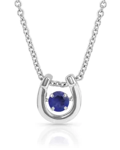 Montana Silversmiths Women's September Dancing Birthstone Horseshoe Necklace