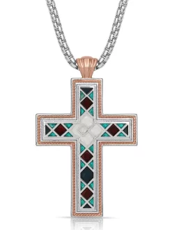 Montana Silversmiths NC4818 American Legends Mosaic Cross Necklace