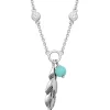 Montana Silversmiths Women's Feather & Turquoise Necklace