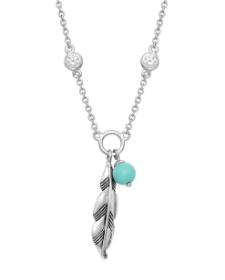 Montana Silversmiths Women's Feather & Turquoise Necklace