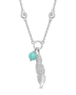 Montana Silversmiths Women's Feather & Turquoise Necklace -Montana Silversmiths NC4827 0002 NC4827 alt