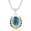 Montana Silversmiths Montana Silversmith Set In Stone Gold & Turquoise Pendant Necklace NC5077