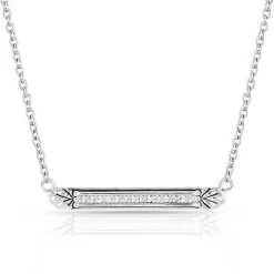 Montana Silversmiths Montana Silversmith Setting The Crystal Bar Necklace NC5171