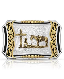 Montana Silversmiths Deep Roots Christian Cowboy Belt Buckle