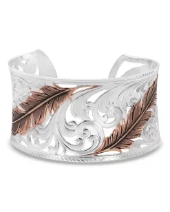 Montana Silversmiths Women's Heavenly Whisper Feather Cuff Bracelet