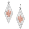 Montana Silversmiths Women's Two Tone Cactus Earrings
