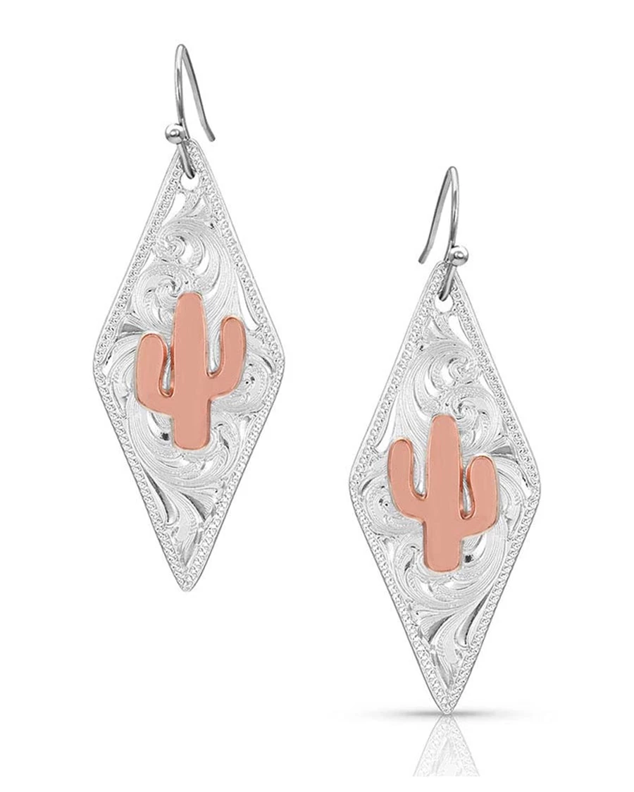 Montana Silversmiths Women's Two Tone Cactus Earrings 1 Montana Silversmiths Women's Two Tone Cactus Earrings