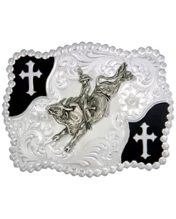 Montana Silversmiths Men's Christian Bullrider Western Belt Buckle