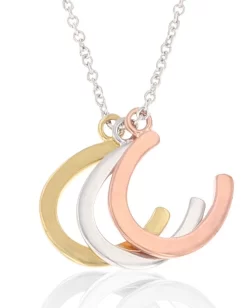 Montana Silversmiths Women's Trio Horseshoe Charm Necklace