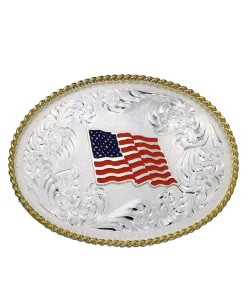 Montana Silversmiths US Flag Western Belt Buckle