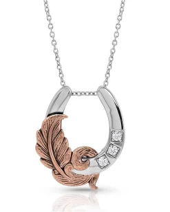 Montana Silversmiths Women's Natural Luck Horseshoe Necklace