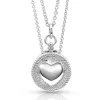 Montana Silversmiths Women's Every Second Counts Heart Locket Necklace
