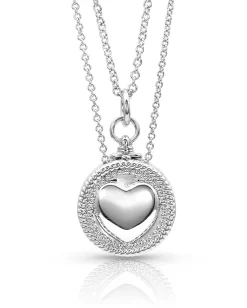 Montana Silversmiths Women's Every Second Counts Heart Locket Necklace