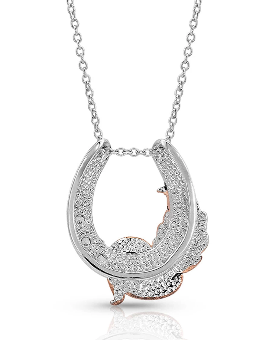 Montana Silversmiths Women's Natural Luck Horseshoe Necklace 2 Montana Silversmiths Women's Natural Luck Horseshoe Necklace - Image 2
