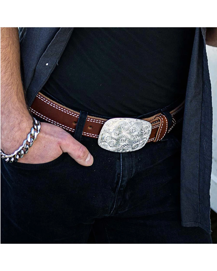 Montana Silversmiths Grand Cowboy Belt Buckle 3 Montana Silversmiths Grand Cowboy Belt Buckle - Image 3