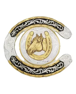 Montana Silversmiths Horseshoe Shaped Western Belt Buckle